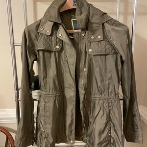 Hunter Green Vince Camuto Rain Jacket